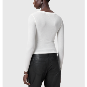AllSaints Bec Long Sleeve Slim Ramskull T-Shirt